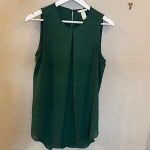 H&M Dark Green Sleeveless Blouse